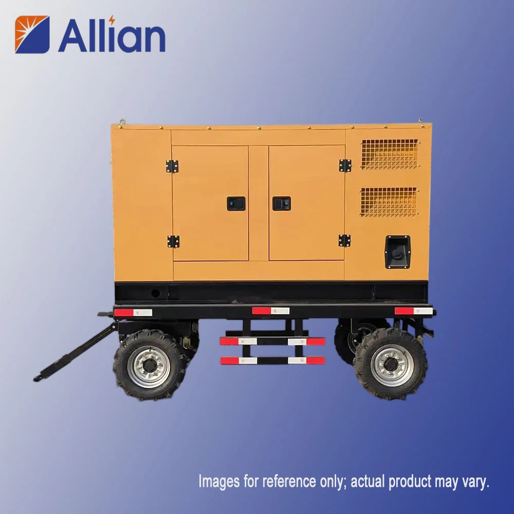 Mobile trailer mounted generator power station for roadwork and emergency use